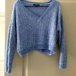 Forever 21 velvet blue crop top sweater